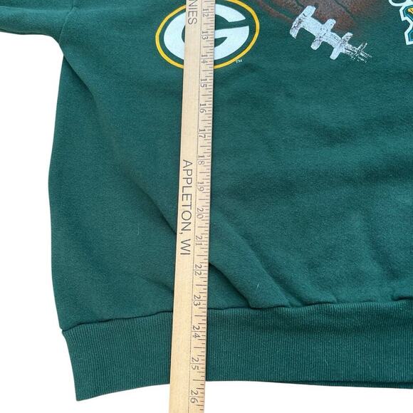 VTG Green Bay Packers Sweatshirt Crewneck Size Large 90s Super Bowl XXXI Champs - Picture 2 of 6